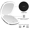 Travel LED Makeup Mirror with Rechargeable Battery, 3 Light Settings, 1x and 10x Magnifica